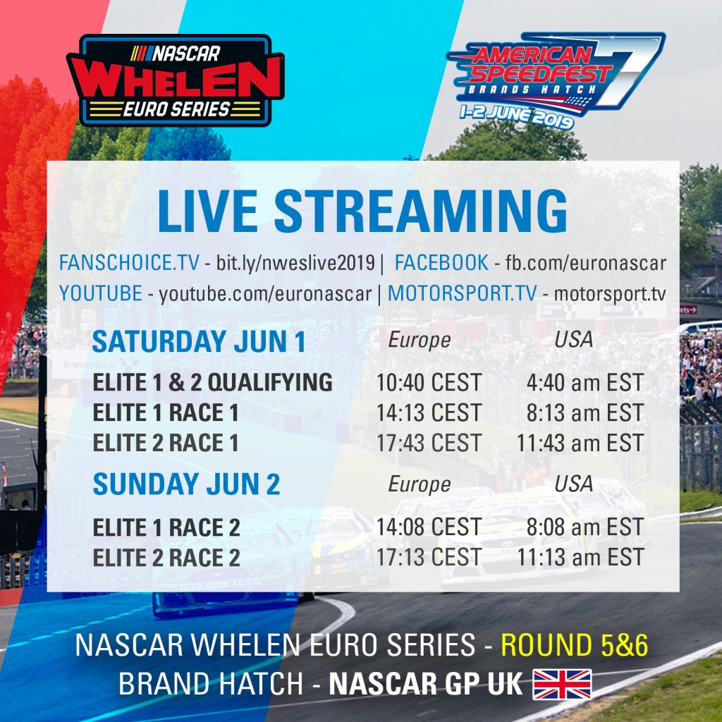 Streaming Schedule Square Brands Hatch 2019