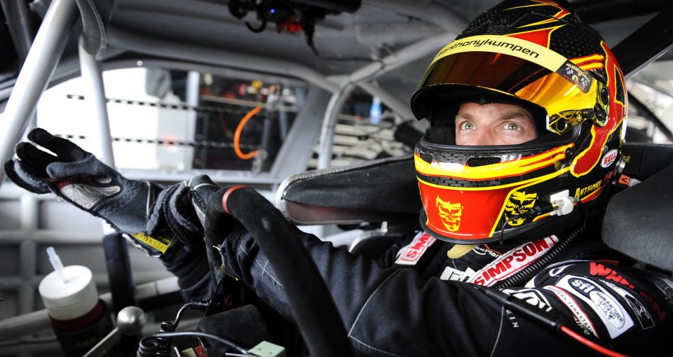 HOMESTEAD, FL - NOVEMBER 20:  Anthony Kumpen, driver of the #55 Nexteer Automotive/LeasePlan Chevrolet, sits in his car in the garage area during practice for the NASCAR XFINITY Series Ford EcoBoost 300 at Homestead-Miami Speedway on November 20, 2015 in Homestead, Florida.  (Photo by Jared C. Tilton/NASCAR via Getty Images)