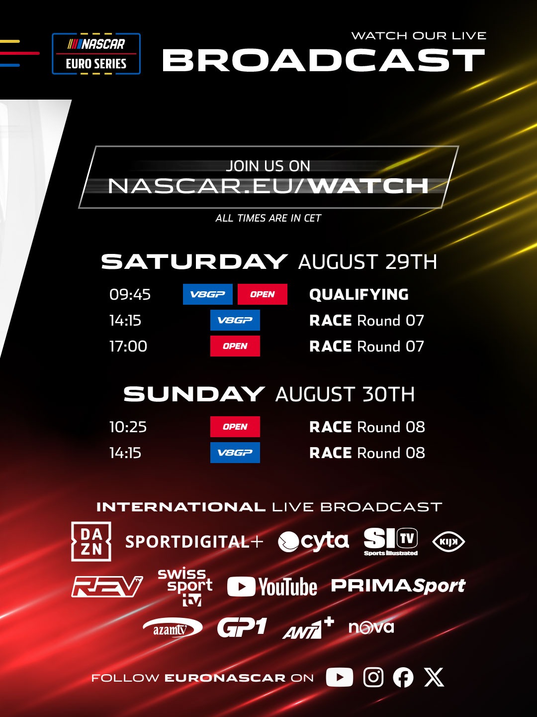 Nascar Gp Czechia Broadcast Times